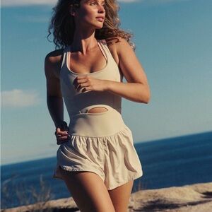 Cream FREE  PEOPLE Athletic Romper